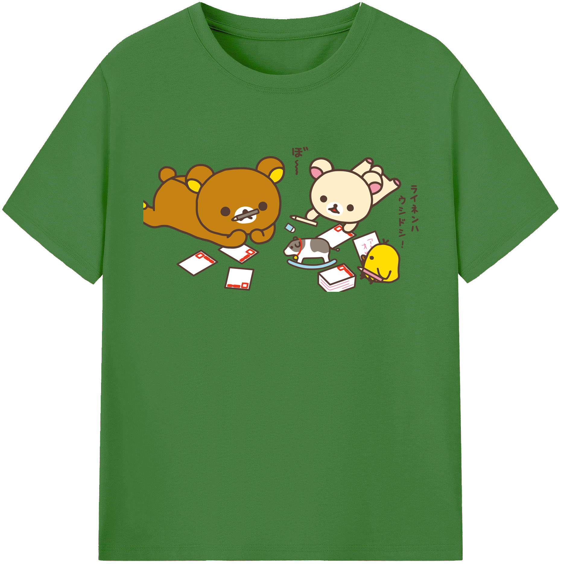 （画像用） リラックマ リラックマ キイロイトリ Rilakkuma Korilakkuma Kiiroitori レディースカジュアルプリントTシャツ（綿100％）